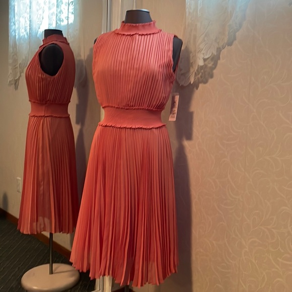 Women’s Nanette Lepore flamingo pink sleeveless midi dress size 10 - Picture 1 of 5